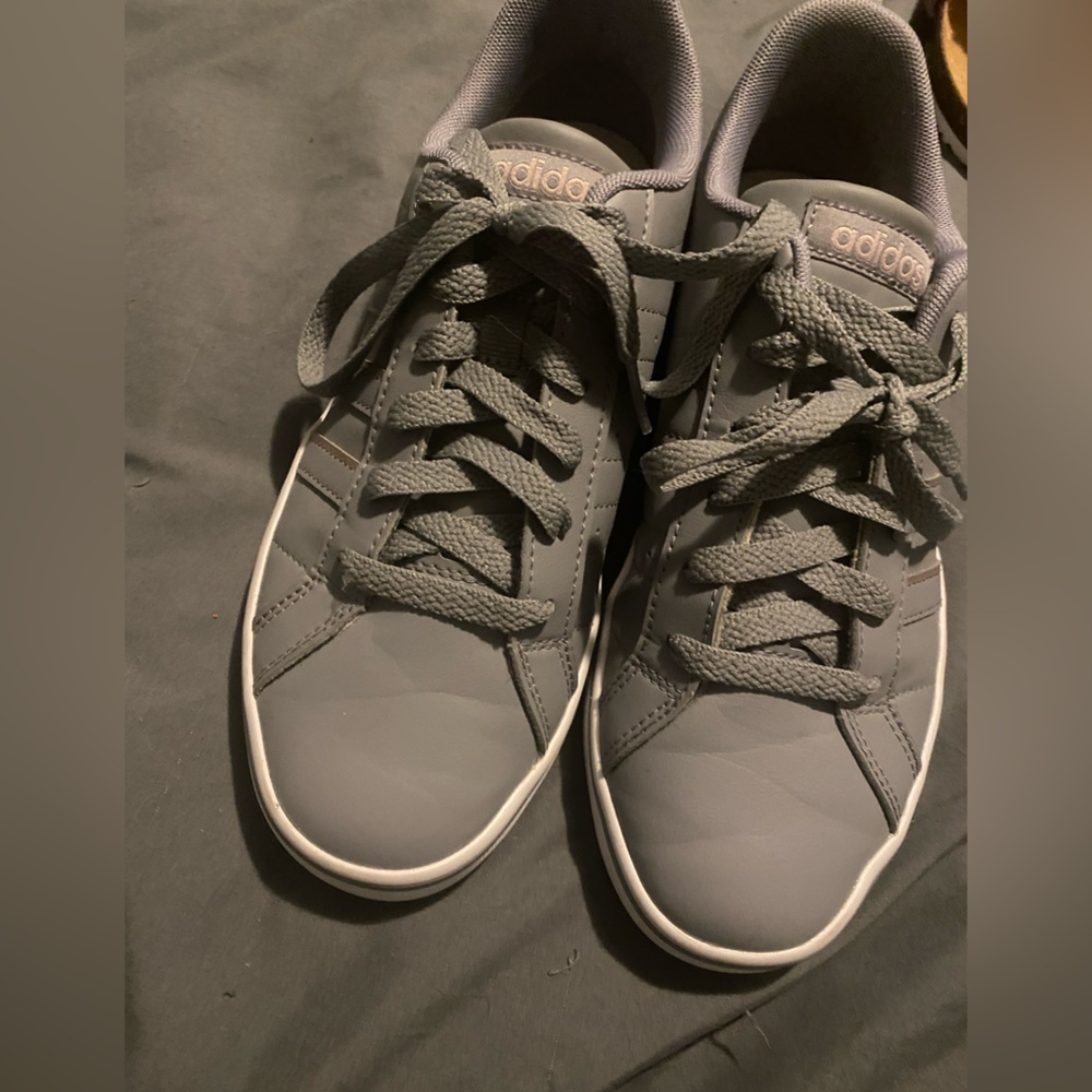 Adidas court shoes. Grey and pink